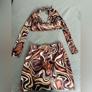 Crop top and bodycon skirt